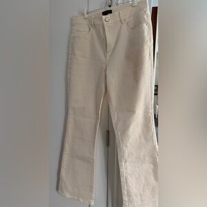 Ann Taylor Boot Cut Mid Rise Cream Jeans